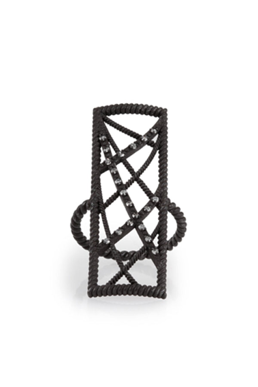 Nancy Newberg | Black + Diamond Rectangular Ring