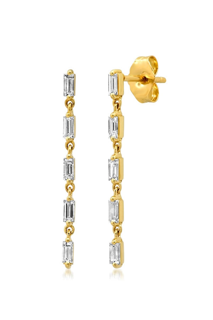 Eriness | Diamond Baguette Stand Earrings