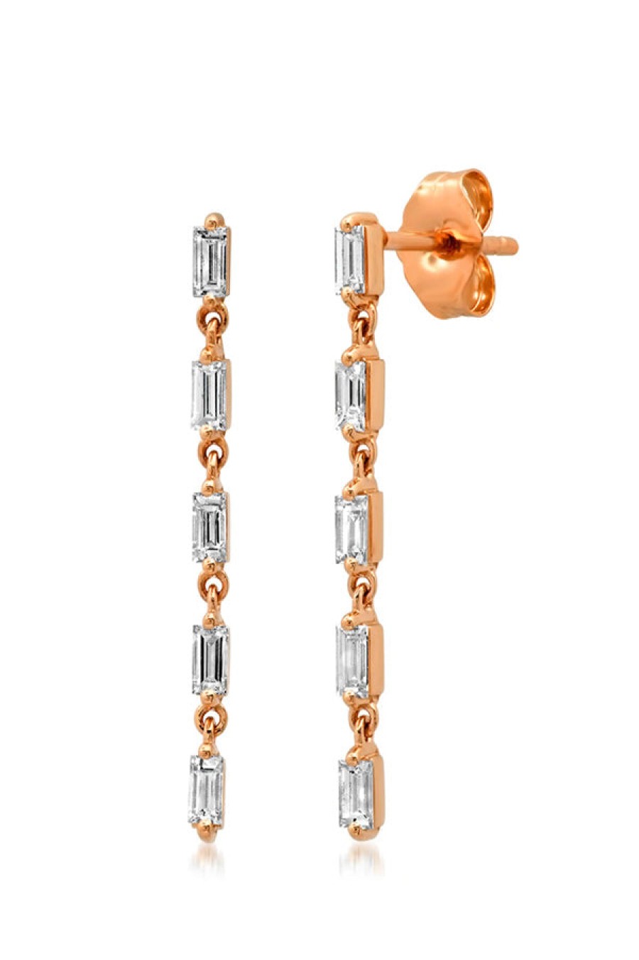 Eriness | Diamond Baguette Stand Earrings