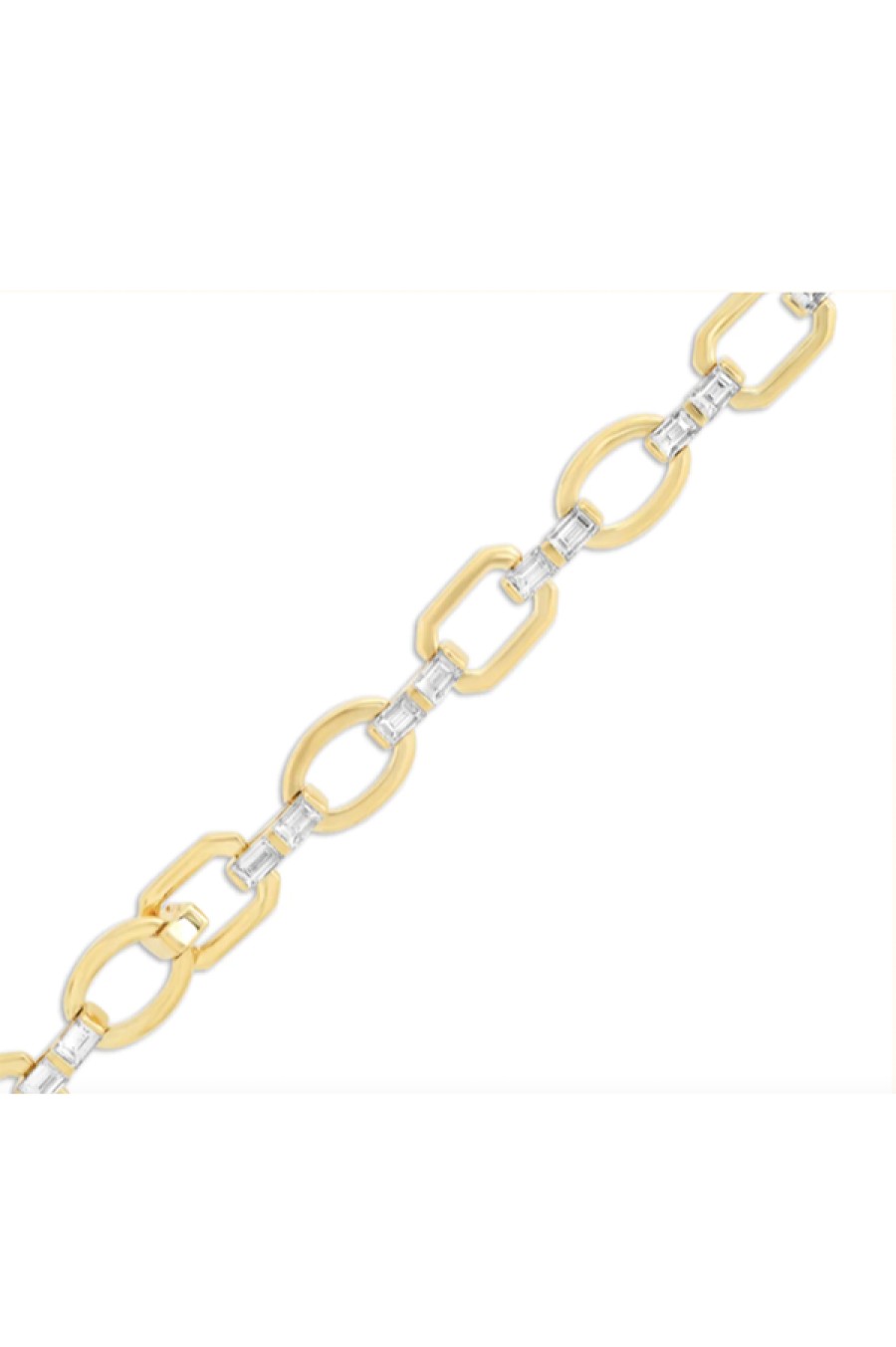 Eriness | Diamond Baguette Flat Link Necklace