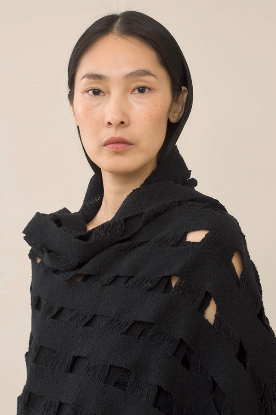 Lauren Manoogian | Handwoven Grid Wrap In Black