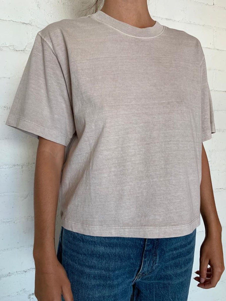 RicherPoorer | Mushroom Women'S Relaxed Crop Tee