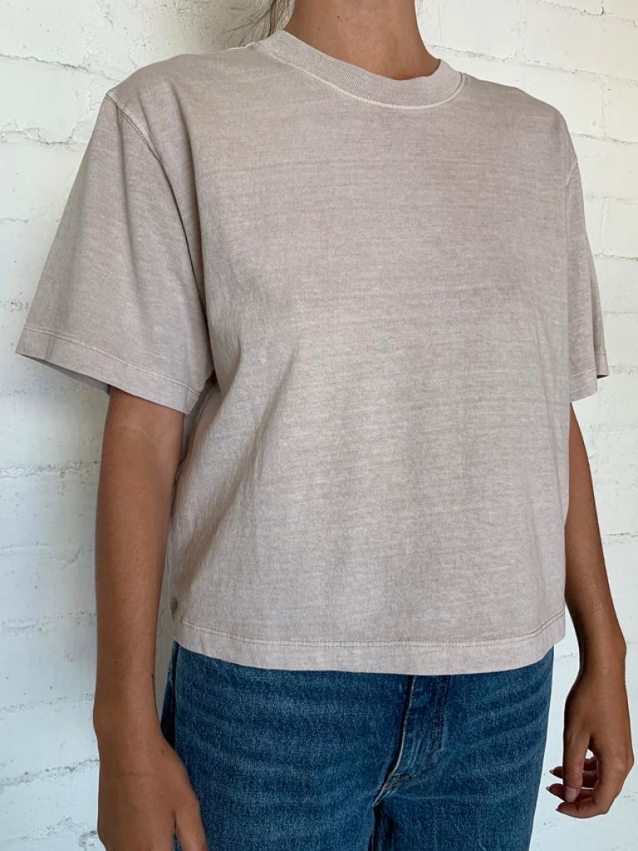 RicherPoorer | Mushroom Women'S Relaxed Crop Tee