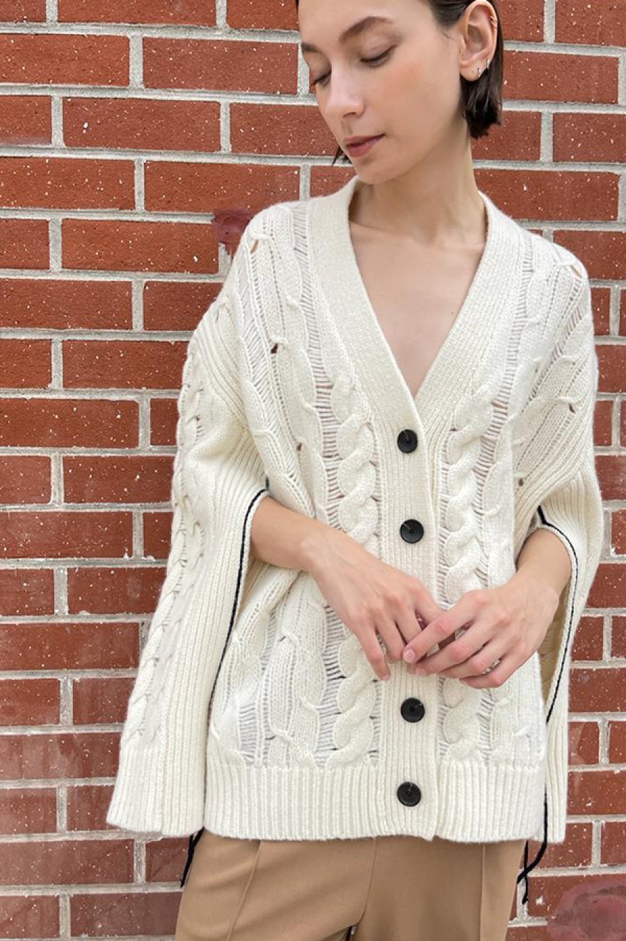 Maria McManus | Oversized Aran Cardigan In Ivory (Sold Out)