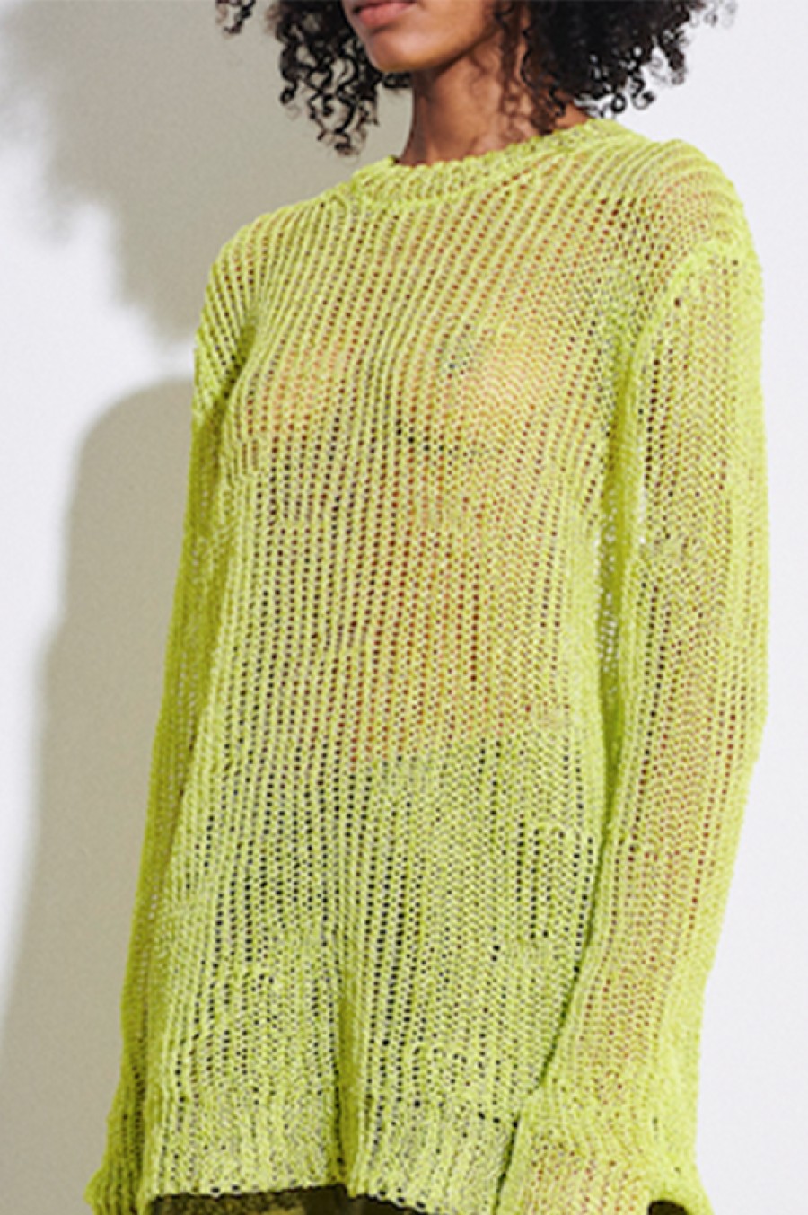 Christian Wijnants | Kuma Open Knit Sweater In Neon Yellow