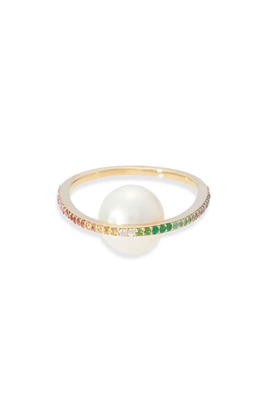 NATAF Joaillerie | Rainbow Pearl Orbit Ring