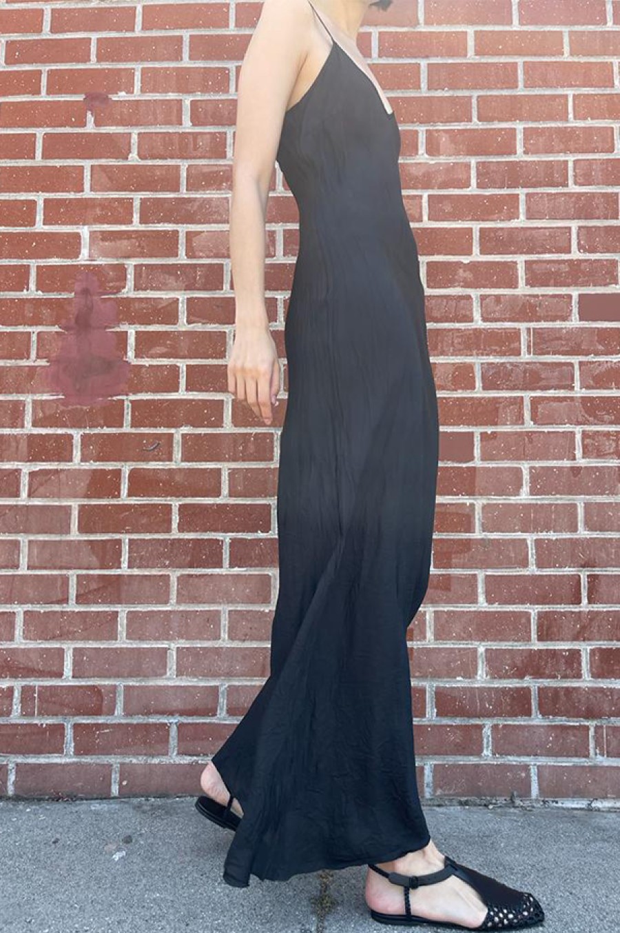 Organic by John Patrick | Floor-Length Bias Ankle Slip In Black