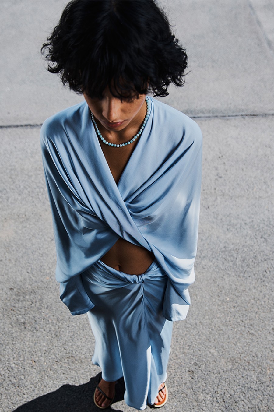 Beaufille | Twist Blouse In Powder Blue