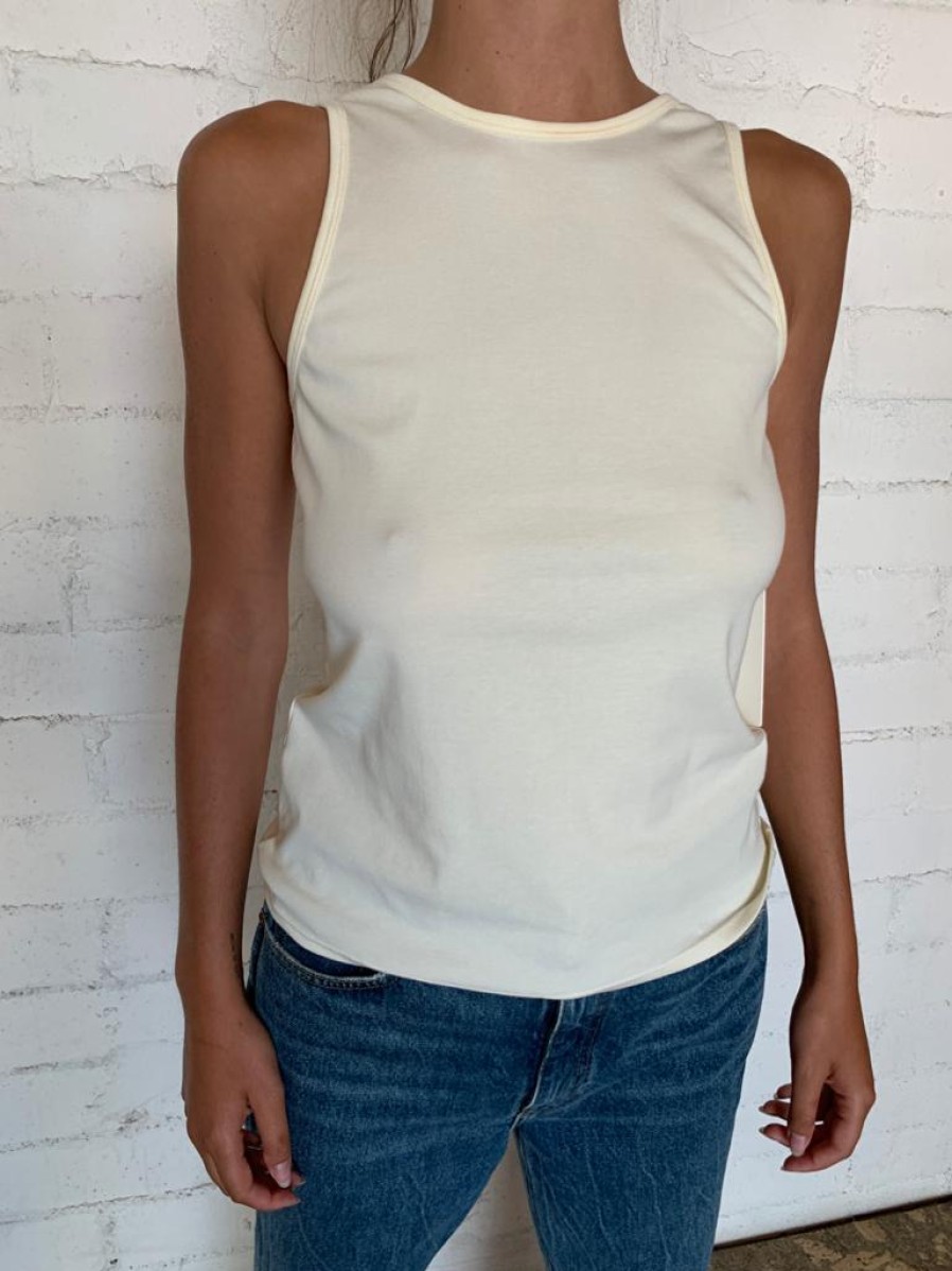 RicherPoorer | White Sage Women'S Fitted Racer Front Tank