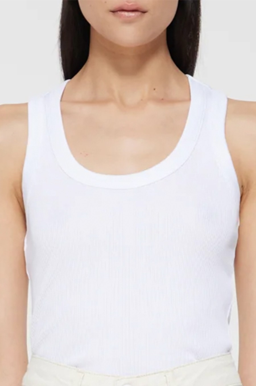 Róhe | Mercerized Cotton Low Tanktop In White